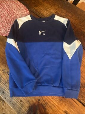 Nike Boys Blue Colorblock Sweatshirt